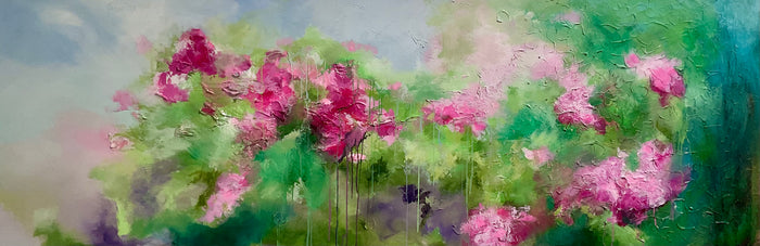 Azaleas 36X108 inches Framed