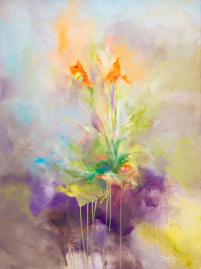Canna Lilies Ginger Fox, 48 x 36 in