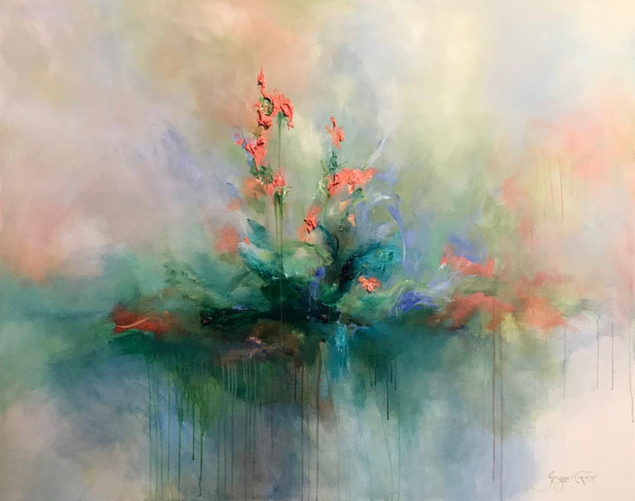Peach Fluster by Ginger Fox, 48 x 60 in
